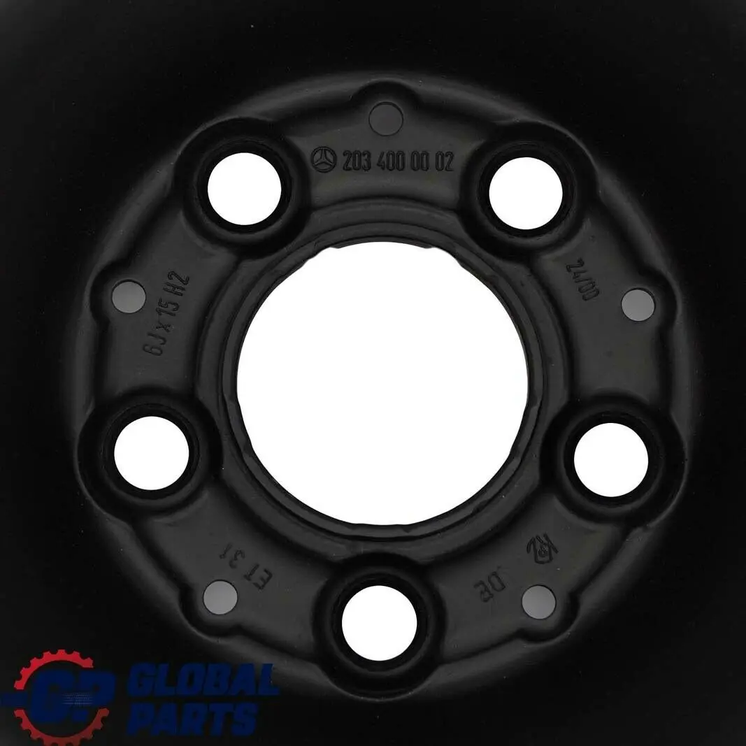 Mercedes-Benz C-Class W203 S203 Black Spare Wheel 15" 6J ET:31 to with Part number A2034000002 Mercedes-Benz C-Class W203 S203 Black Spare Wheel 15" 6J ET:31 - SKU A2034000002-1 - Part number A2034000002