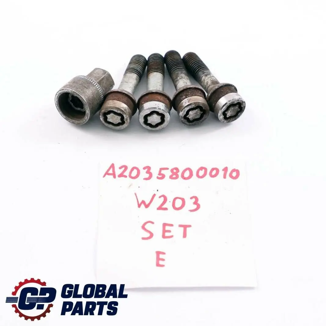 Clase W203 C209 Tornillos De rueda Juego delantero trasero para Mercedes con número de pieza A0009904907 Mercedes Clase W203 C209 Tornillos De rueda Juego delantero trasero - SKU A2035800010 - Número de pieza A0009904907