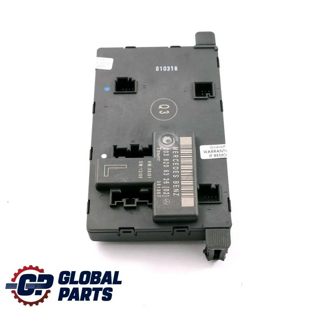 Door Control Module Front Left N/S to Mercedes W203 with Part number A2038201585 Mercedes W203 Door Control Module Front Left N/S - SKU A2038201585 - Part number A2038201585