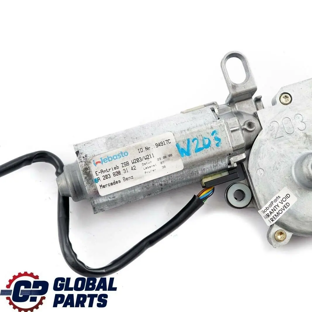 Mercedes CLK-Class C209 Sunroof Control Motor Sun Roof 0390200011 - SKU A2038203142 - Part number A2038203142