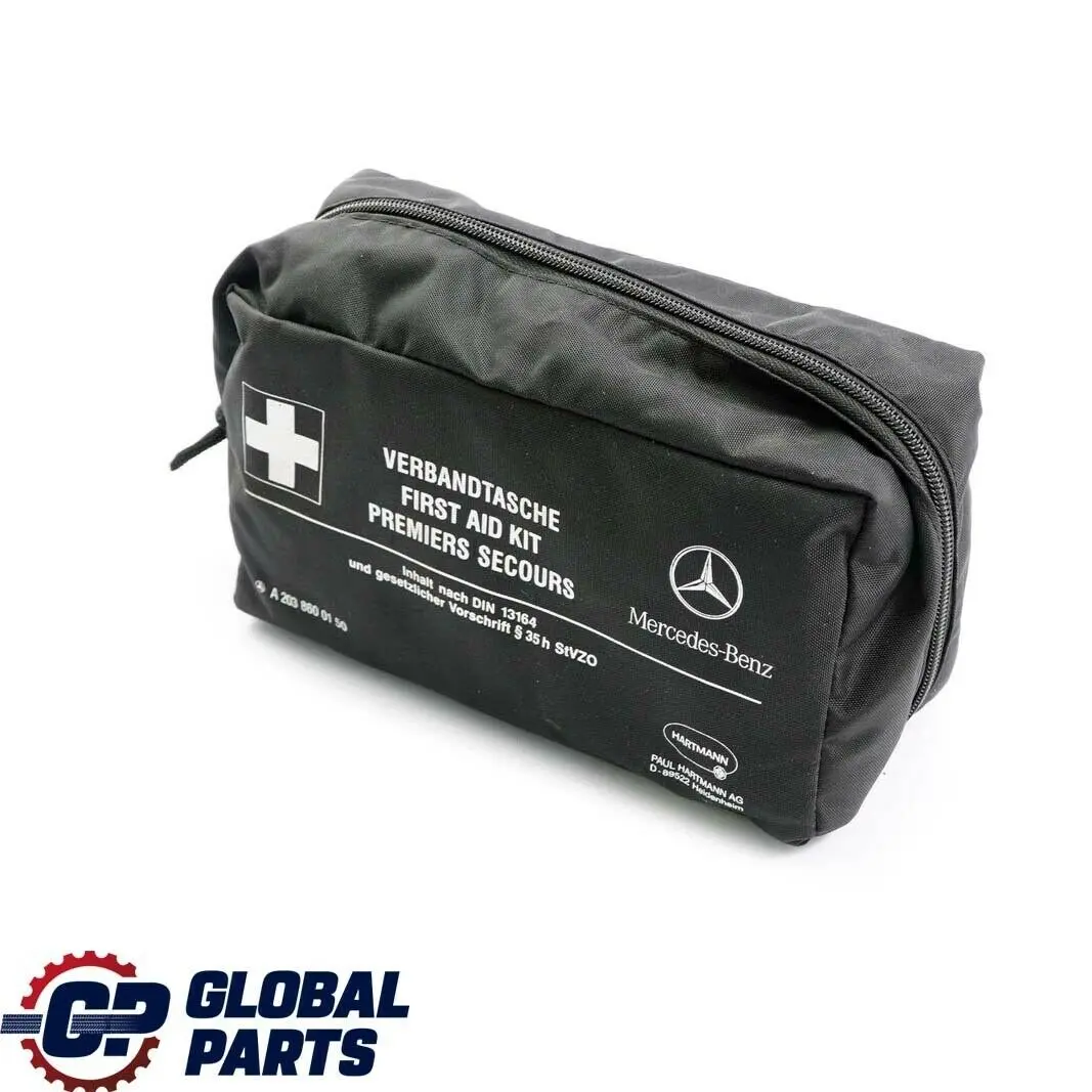 Benz Universal First Aid Emergency Medical Kit Black Pouch to Mercedes with Part number A2038600150 Mercedes Benz Universal First Aid Emergency Medical Kit Black Pouch - SKU A2038600150 - Part number A2038600150