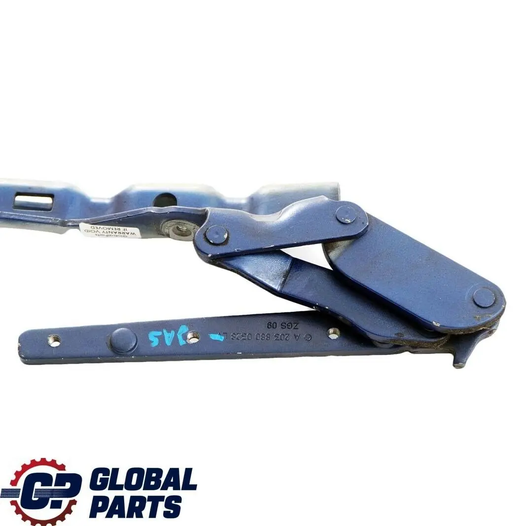 Cerniera sinistra N/S Cofano anteriore Jaspisblau Blu - 345 per Mercedes W203 con numero di parte A2038800328 Mercedes W203 Cerniera sinistra N/S Cofano anteriore Jaspisblau Blu - 345 - SKU A2038800328-JAS - Numero di parte A2038800328