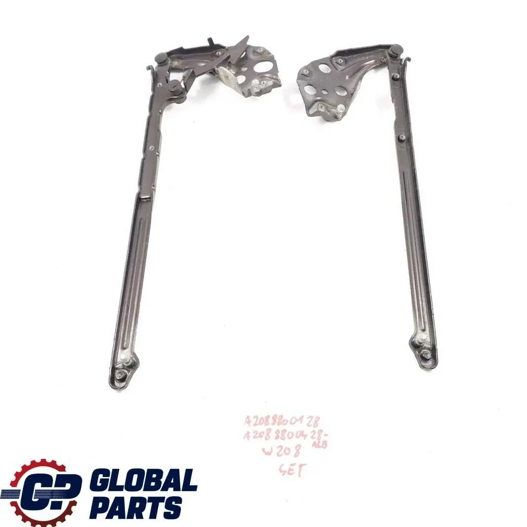  Mercedes-Benz CLK W208 Capo Izquierda Derecha N/ Juego Bisagra Almandine Negro - SKU A2088800128-ALB - Número de pieza A2088800128