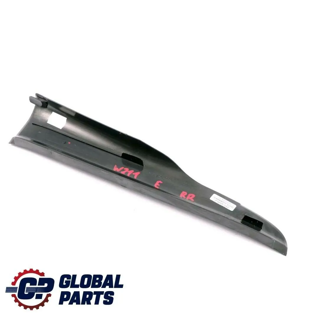 Liston De umbral De puerta trasera derecha Negro para Mercedes W211 con número de pieza A2116800635 Mercedes W211 Liston De umbral De puerta trasera derecha Negro - SKU A2116800635 - Número de pieza A2116800635