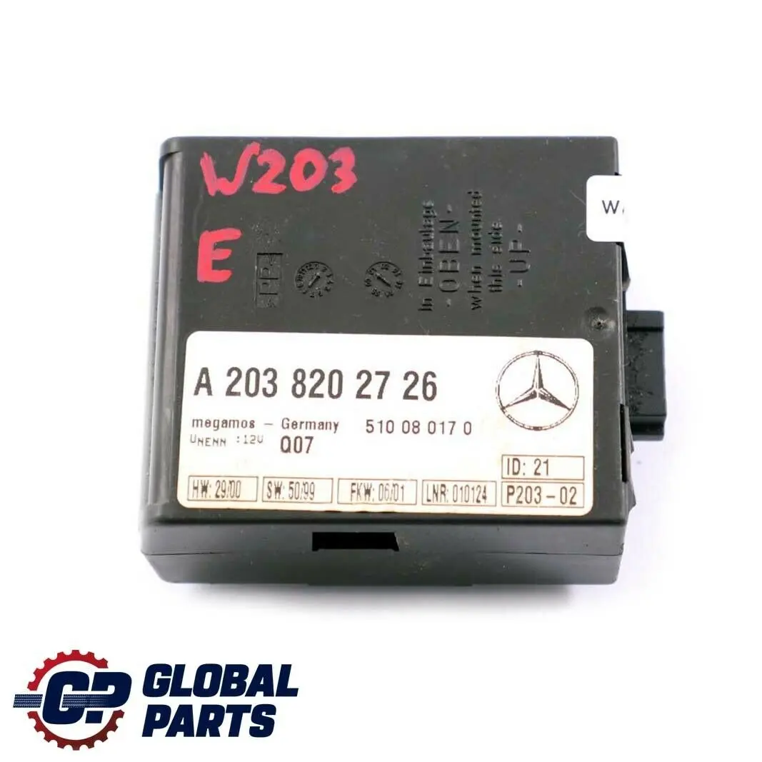 Mercedes-Benz C E Class W203 W211 Alarm Anti Theft System Control Module Unit - SKU A2118209126 - Part number A2118209126