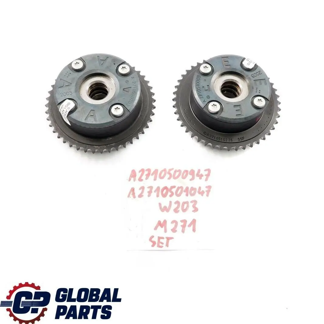 M271 Nockenwelle Einlass Auslauf Einsteller Satz für Mercedes W203 C209 W211 mit Teilenummer A2710500947 Mercedes W203 C209 W211 M271 Nockenwelle Einlass Auslauf Einsteller Satz - SKU A2710500947 - Teilenummer A2710500947