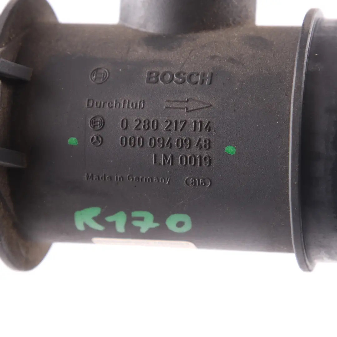 W208 R170 Air Flow Mass Meter Sensor Unit Petrol to Mercedes with Part number A0000940948 Mercedes W208 R170 Air Flow Mass Meter Sensor Unit Petrol - SKU A0000940948 - Part number A0000940948