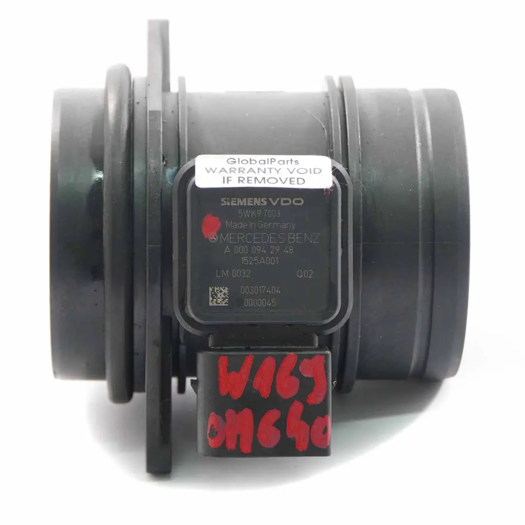OM640 CDI Air Flow Mass Meter to Mercedes W169 W245 with Part number A0000942948 Mercedes W169 W245 OM640 CDI Air Flow Mass Meter - SKU A0000942948 - Part number A0000942948