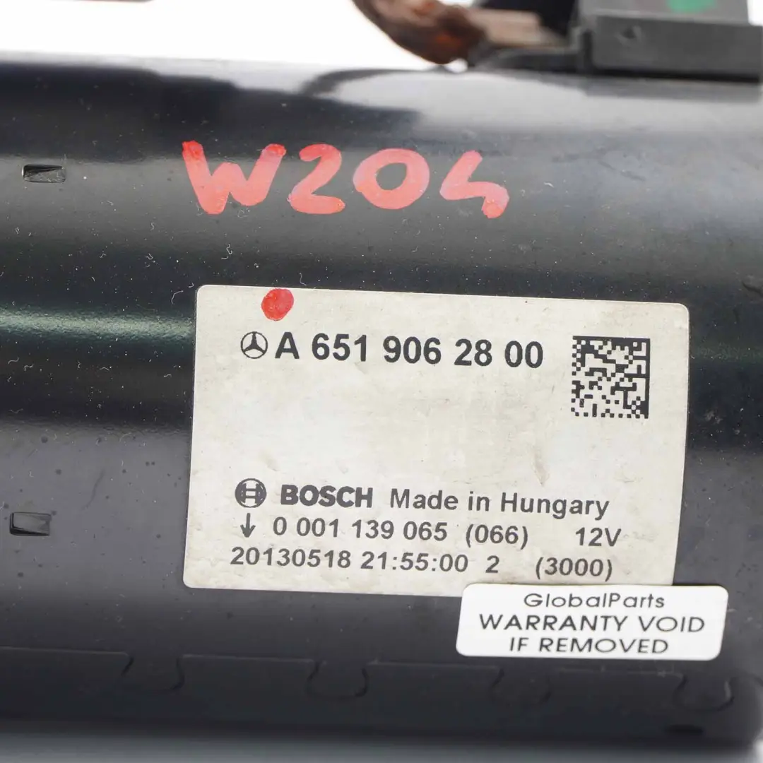  Starter Motor Mercedes W204 W212 OM651 Diesel Engine Starter - SKU A0001139065 - Part number A0001139065