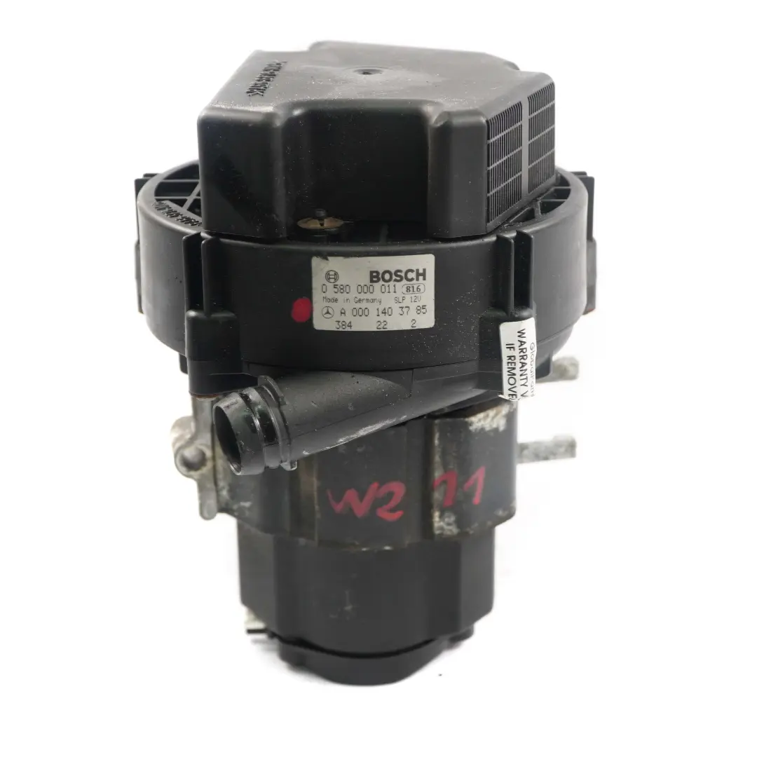 Secondary Air Pump Auxiliary Vacuum Smog Pump to Mercedes W211 with Part number A0001403785 Mercedes W211 Secondary Air Pump Auxiliary Vacuum Smog Pump - SKU A0001403785 - Part number A0001403785