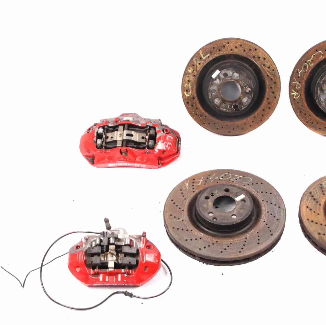 Brake Disc Caliper Mercedes W204 C63 AMG Rear Left Right Wheel N/O/S Brake Set to with Part number A0004212012 Brake Disc Caliper Mercedes W204 C63 AMG Rear Left Right Wheel N/O/S Brake Set - SKU A0004212012-1 - Part number A0004212012