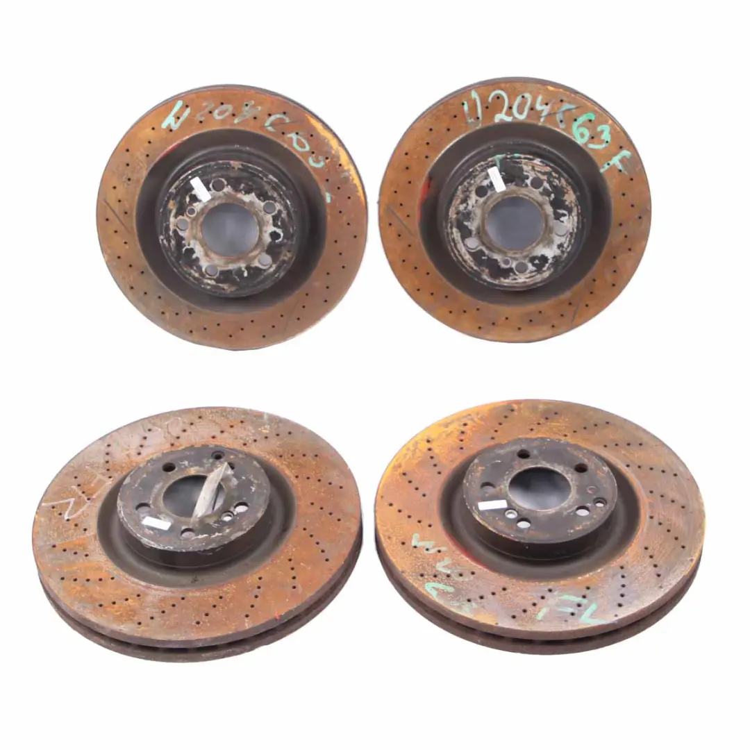 Brake Disc Caliper Mercedes W204 C63 AMG Rear Left Right Wheel N/O/S Brake Set to with Part number A0004212012 Brake Disc Caliper Mercedes W204 C63 AMG Rear Left Right Wheel N/O/S Brake Set - SKU A0004212012 - Part number A0004212012