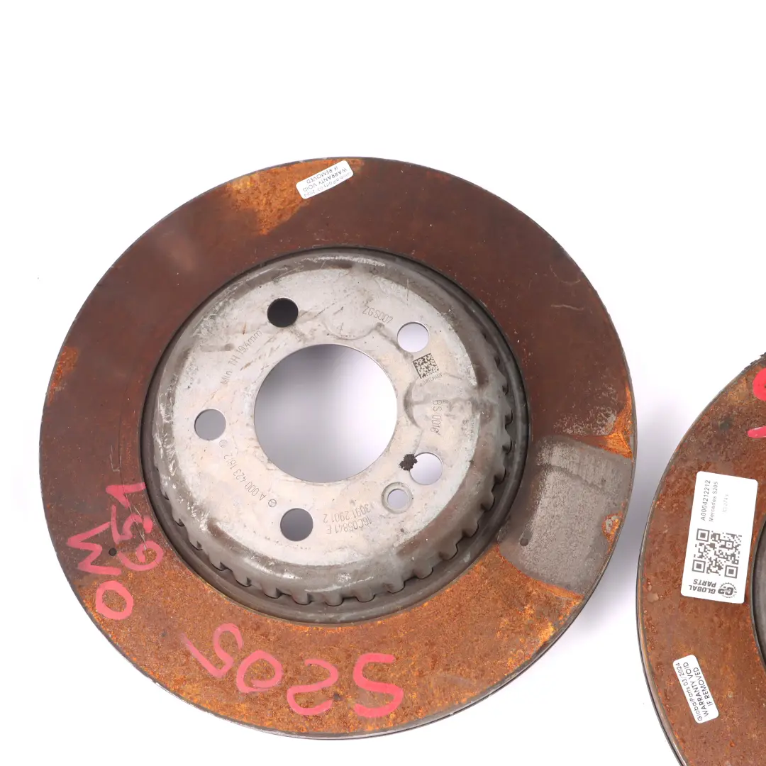 Mercedes W205 W213 Brake Disc Set Rear Left Right Wheel N/O/S Braking Unit - SKU A0004211812 - Part number A0004211812