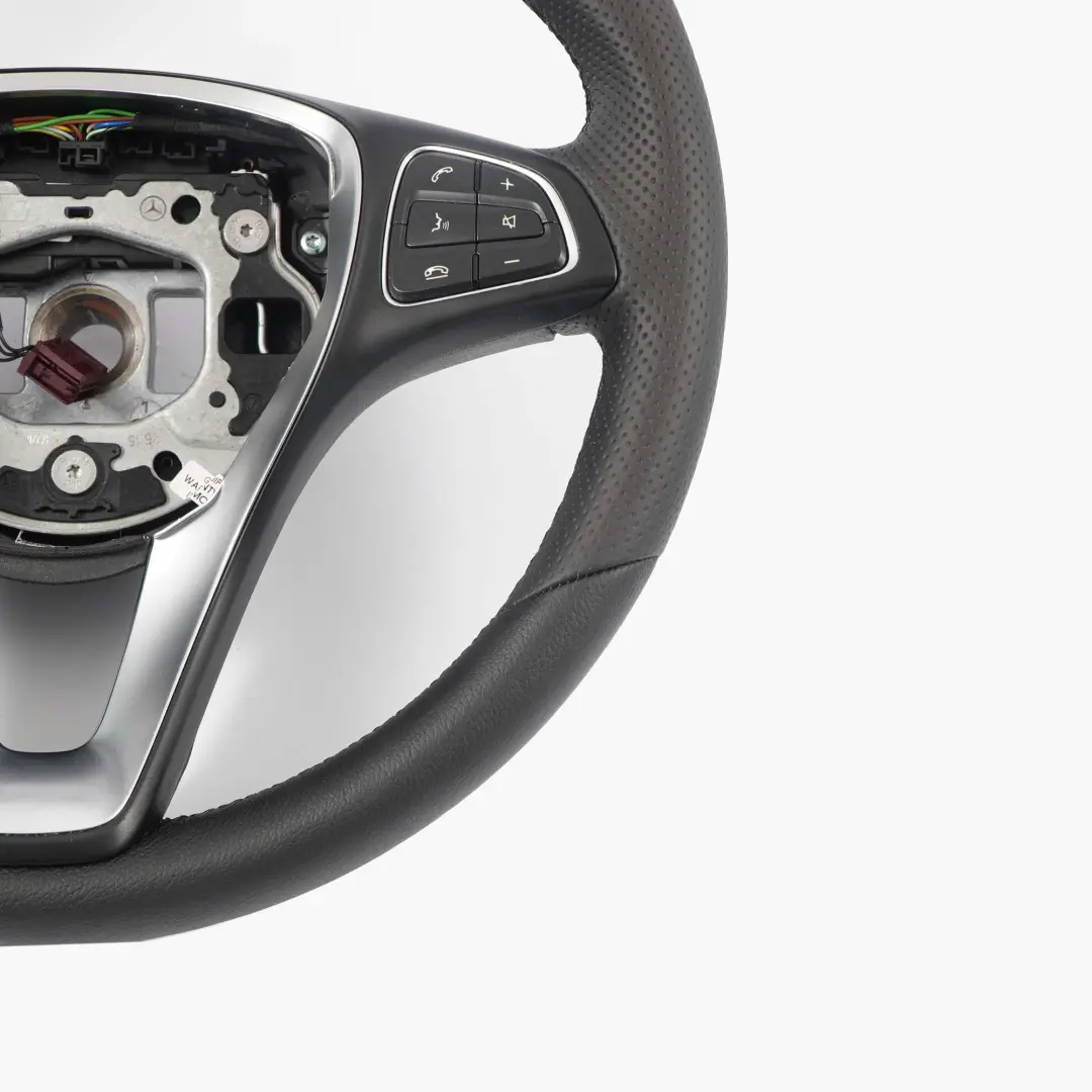 Steering Wheel Mercedes W176 NEW Black Leather with Black Thread to with Part number A0004601303 Steering Wheel Mercedes W176 NEW Black Leather with Black Thread - SKU A0004601303-1 - Part number A0004601303