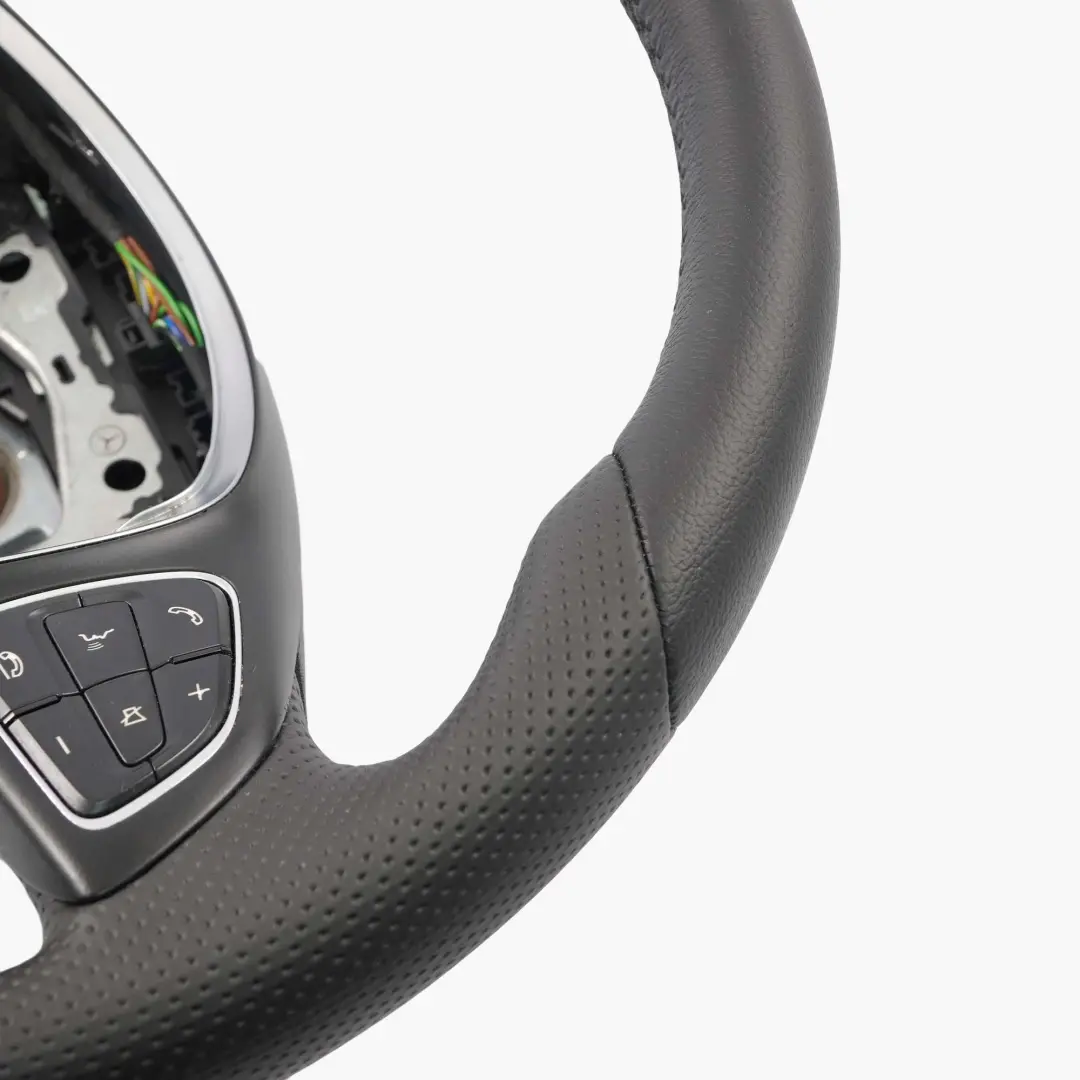 Steering Wheel Mercedes W176 NEW Black Leather with Black Thread to with Part number A0004601303 Steering Wheel Mercedes W176 NEW Black Leather with Black Thread - SKU A0004601303-1 - Part number A0004601303