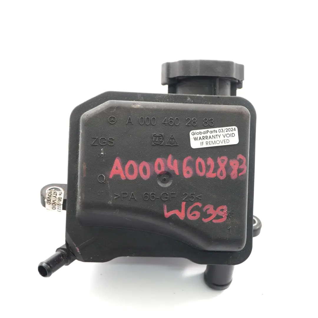 Zbiornik Zbiorniczek Pompy Wspomagania do Mercedes Vito W639 o numerze A0004602883 Mercedes Vito W639 Zbiornik Zbiorniczek Pompy Wspomagania - SKU A0004602883 - Numer Części A0004602883