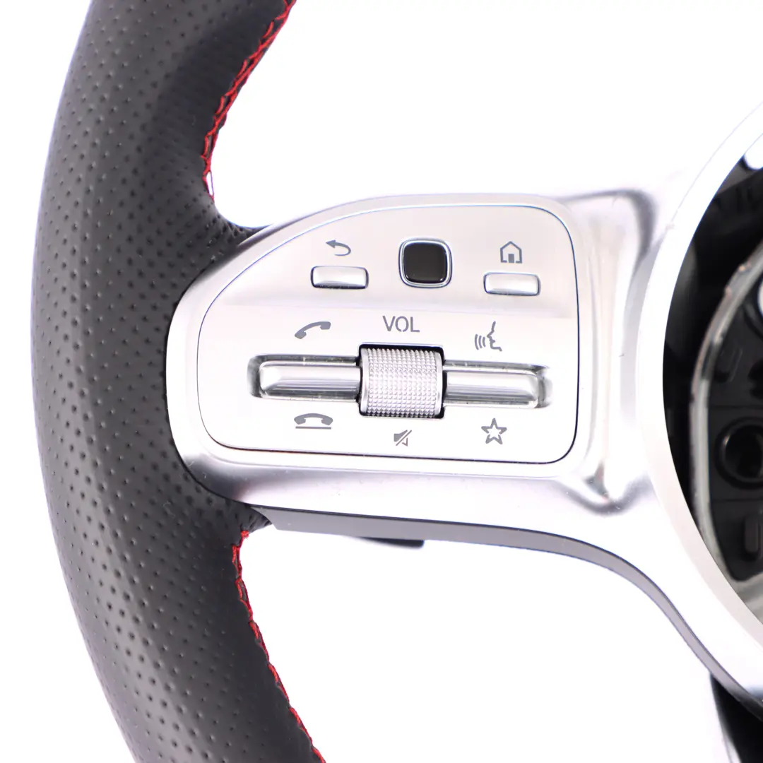 Volante Mercedes C118 W177 NUEVO Cuero Negro Palanca de cambio Hilos Rojos - SKU A0004604602-1 - Número de pieza A0004604602