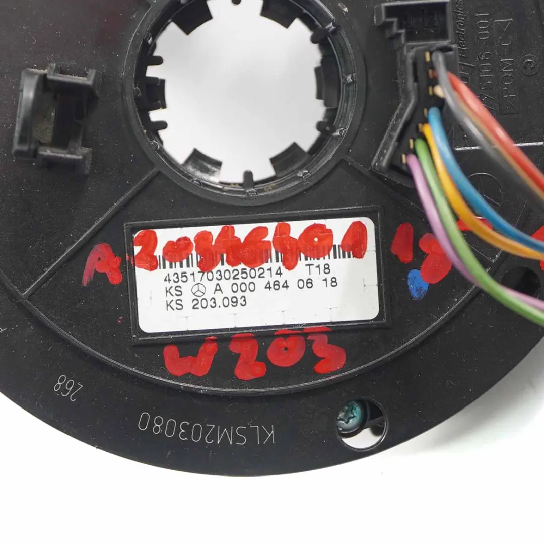 Lenkradwinkel sensor Schleifring Squib für Mercedes W203 mit Teilenummer A0004640618 Mercedes W203 Lenkradwinkel sensor Schleifring Squib - SKU A0004640618 - Teilenummer A0004640618