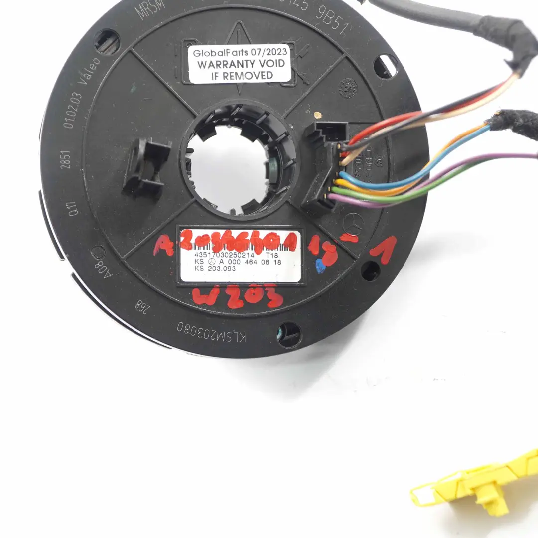 Mercedes W203 Sensor de ángulo del volante Slip Ring Squib - SKU A0004640618 - Número de pieza A0004640618
