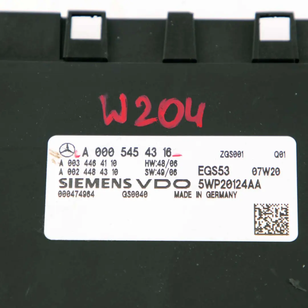 Mercedes-Benz C W204 CDI Automatic Gearbox Control Module Unit ECU to with Part number A0005454316 Mercedes-Benz C W204 CDI Automatic Gearbox Control Module Unit ECU - SKU A0005454316 - Part number A0005454316