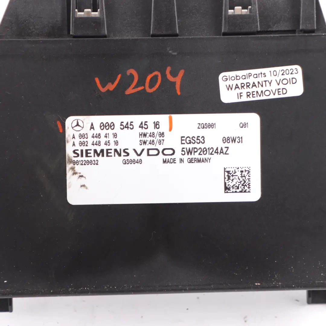 Mercedes W204 Automatic Gearbox EGS Control Module Unit ECU - SKU A0005454516 - Part number A0005454516
