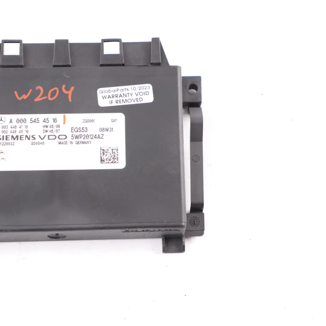 Mercedes W204 Automatic Gearbox EGS Control Module Unit ECU - SKU A0005454516 - Part number A0005454516