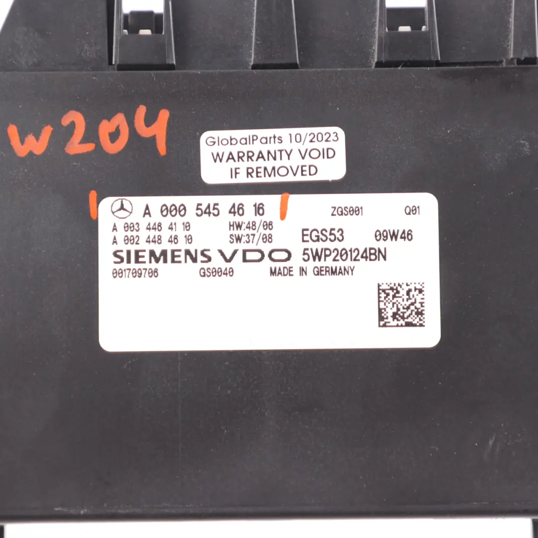 Gearbox Transmission EGS Module Unit ECU to Mercedes W204 Automatic with Part number A0005454616 Mercedes W204 Automatic Gearbox Transmission EGS Module Unit ECU - SKU A0005454616 - Part number A0005454616