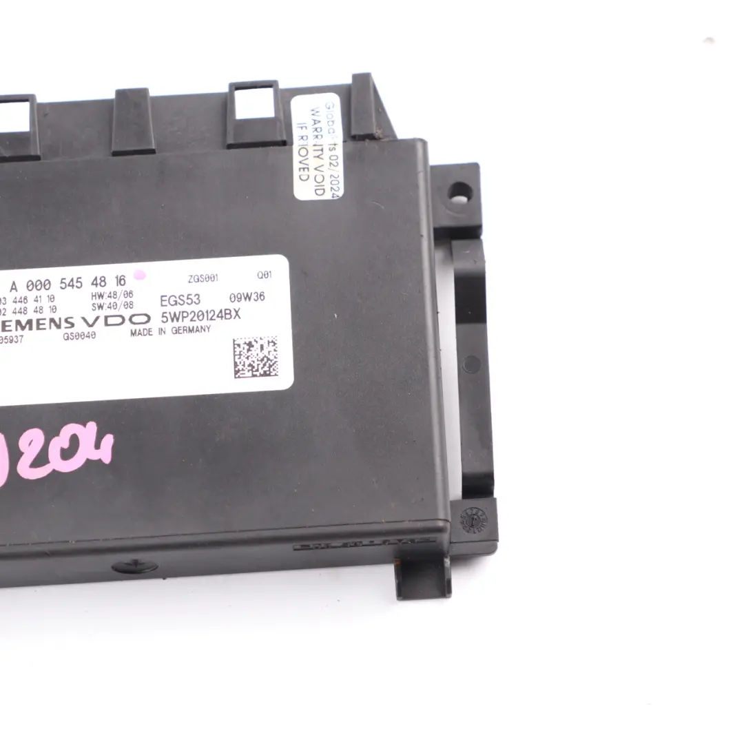 Mercedes W204 Transmisión Automática 5 Velocidades Módulo Unidad - SKU A0005454816 - Número de pieza A0005454816