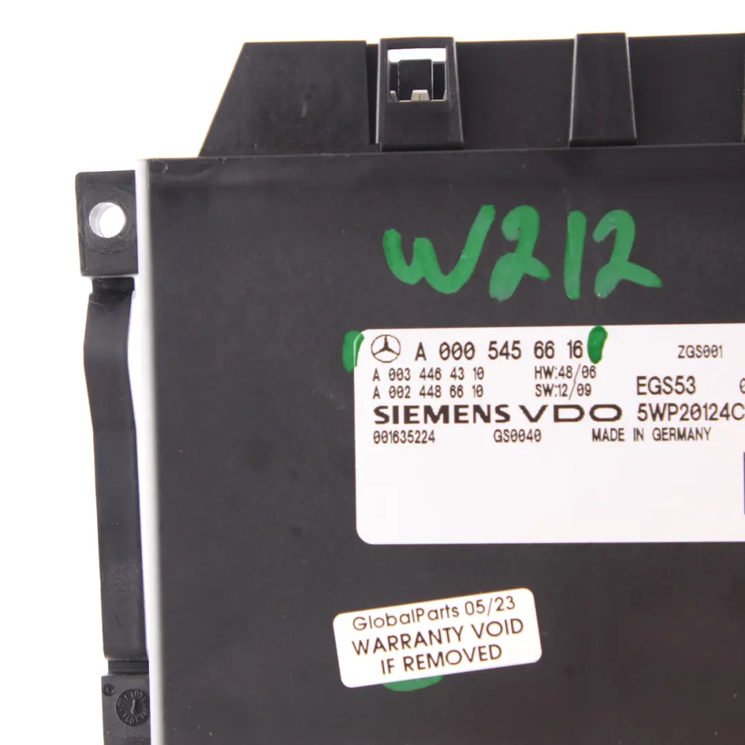 Mercedes W212 Automatic Gearbox EGS Control Module Unit ECU - SKU A0005456616 - Part number A0005456616