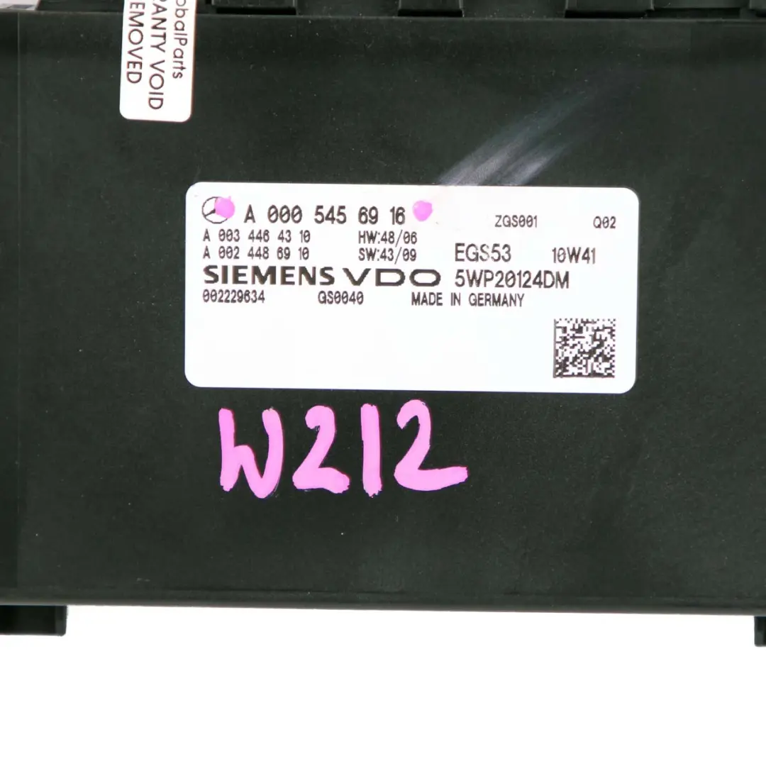 Mercedes W212 CDI Cambio Automatico Modulo Di Controllo Unità ECU - SKU A0005456916 - Numero di parte A0005456916