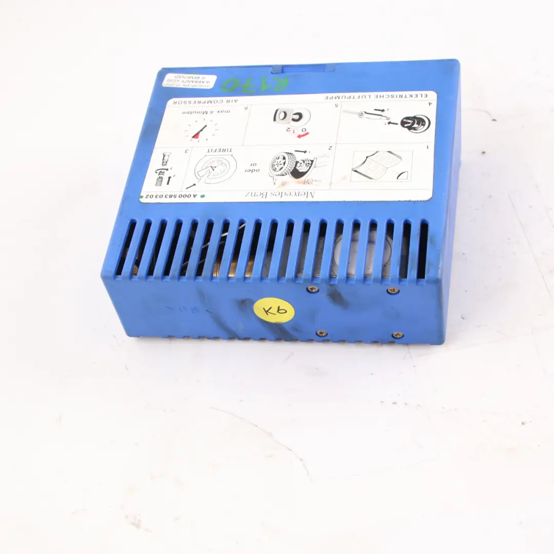 Tyre Air Compressor Mercedes W203 W211 W212 C219 W639 Inflation Pump to with Part number A0005830302 Tyre Air Compressor Mercedes W203 W211 W212 C219 W639 Inflation Pump - SKU A0005830302 - Part number A0005830302