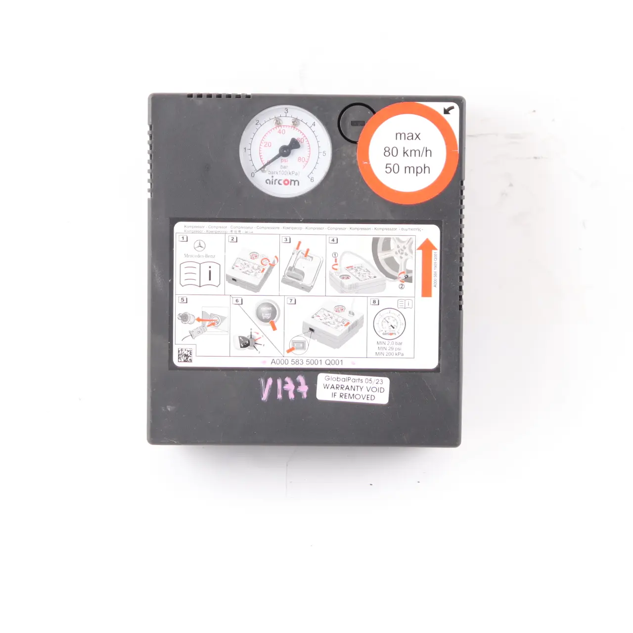 Mercedes W118 W177 W247 Pompa gonfiaggio pneumatici Compressore A0005835001