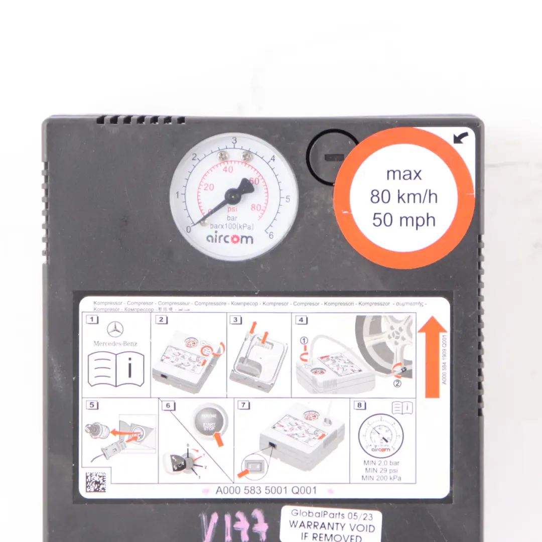 Mercedes W118 W177 W247 Tyre Inflator Air Pump Compressor - SKU A0005835001 - Part number A0005835001
