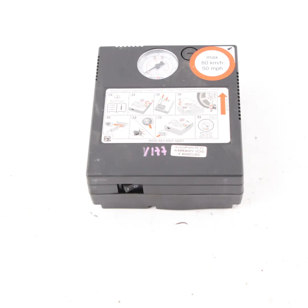 W118 W177 W247 Tyre Inflator Air Pump Compressor to Mercedes with Part number A0005835001 Mercedes W118 W177 W247 Tyre Inflator Air Pump Compressor - SKU A0005835001 - Part number A0005835001