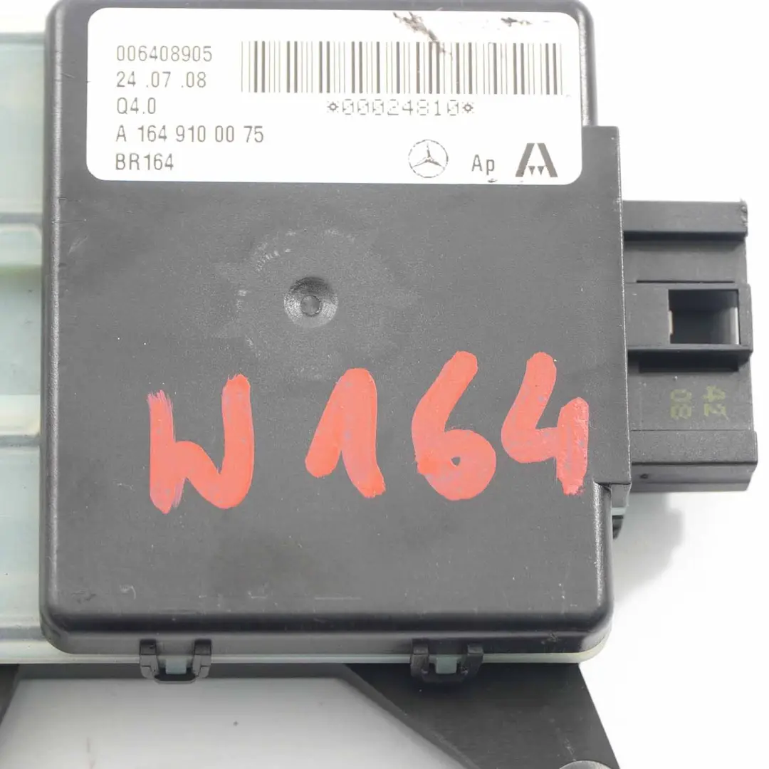 Módulo Lumbar Unidad de Control Asiento Delantero para Mercedes ML W164 con número de pieza A1649100075 Mercedes ML W164 Módulo Lumbar Unidad de Control Asiento Delantero - SKU A1649100075 - Número de pieza A1649100075