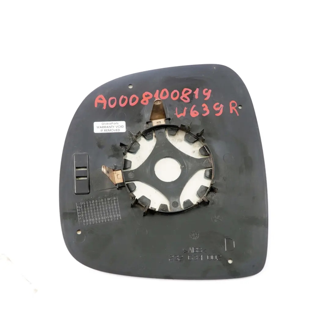 Spiegelglas Außenspiegel Rechts für Mercedes Vito W639 mit Teilenummer A0008100819 Mercedes Vito W639 Spiegelglas Außenspiegel Rechts - SKU A0008100819 - Teilenummer A0008100819