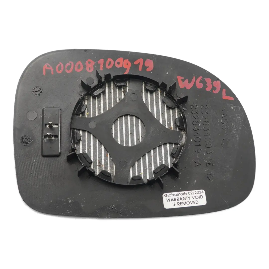 Rétroviseur en verre chauffant Porte gauche pour Mercedes Vito W639 à propos du numéro de pièce A0008100919 Mercedes Vito W639 Rétroviseur en verre chauffant Porte gauche - SKU A0008100919 - Numéro de pièce A0008100919