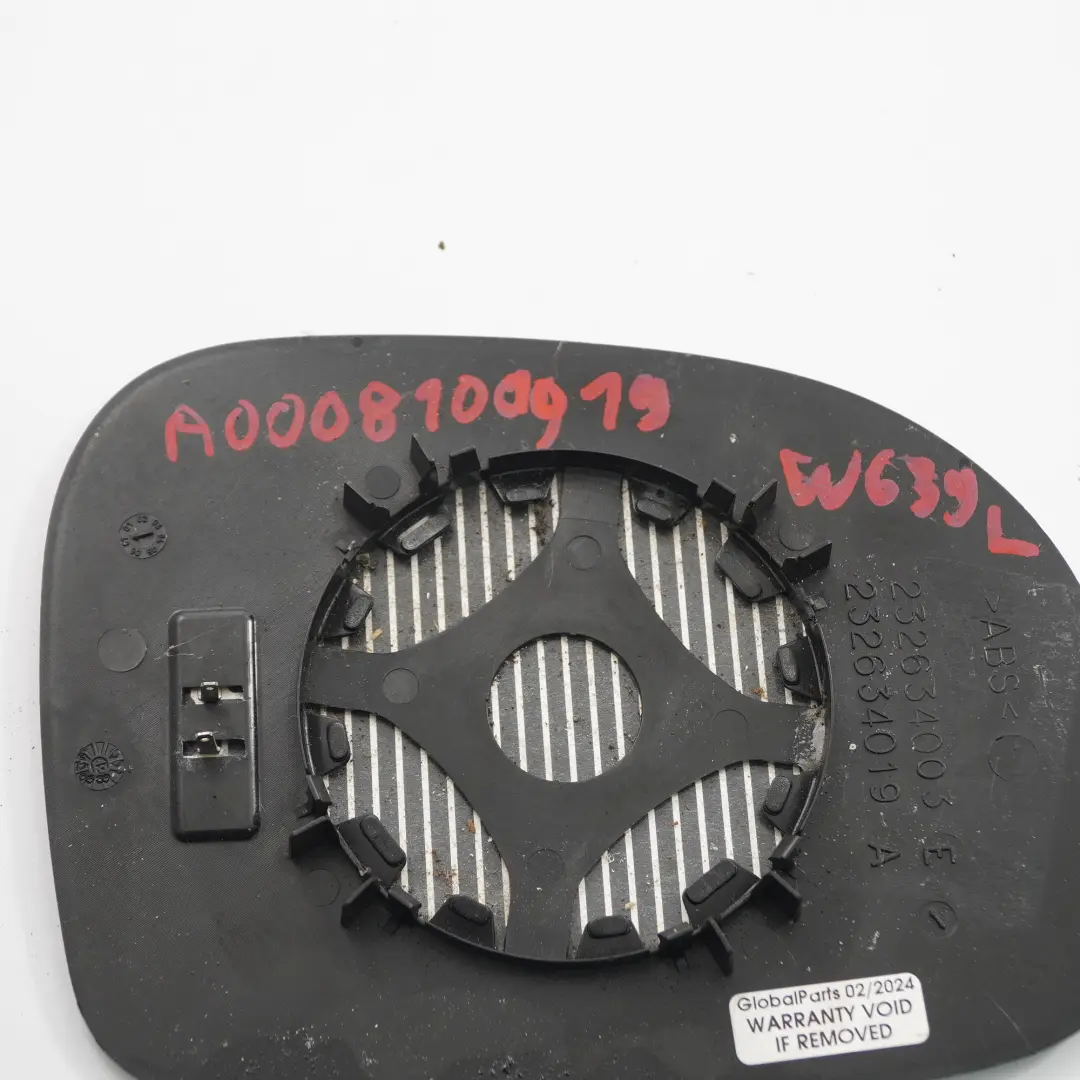 Szkło Wkład Lusterka Lewe Podgrzewane do Mercedes Vito W639 o numerze A0008100919 Mercedes Vito W639 Szkło Wkład Lusterka Lewe Podgrzewane - SKU A0008100919 - Numer Części A0008100919