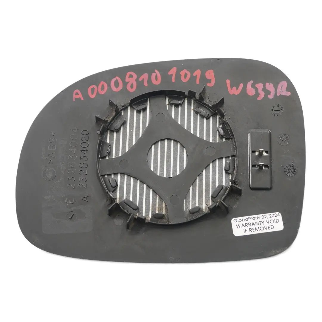 Szkło Lusterka Prawe Podgrzewane do Mercedes Vito W639 o numerze A0008101019 Mercedes Vito W639 Szkło Lusterka Prawe Podgrzewane - SKU A0008101019 - Numer Części A0008101019