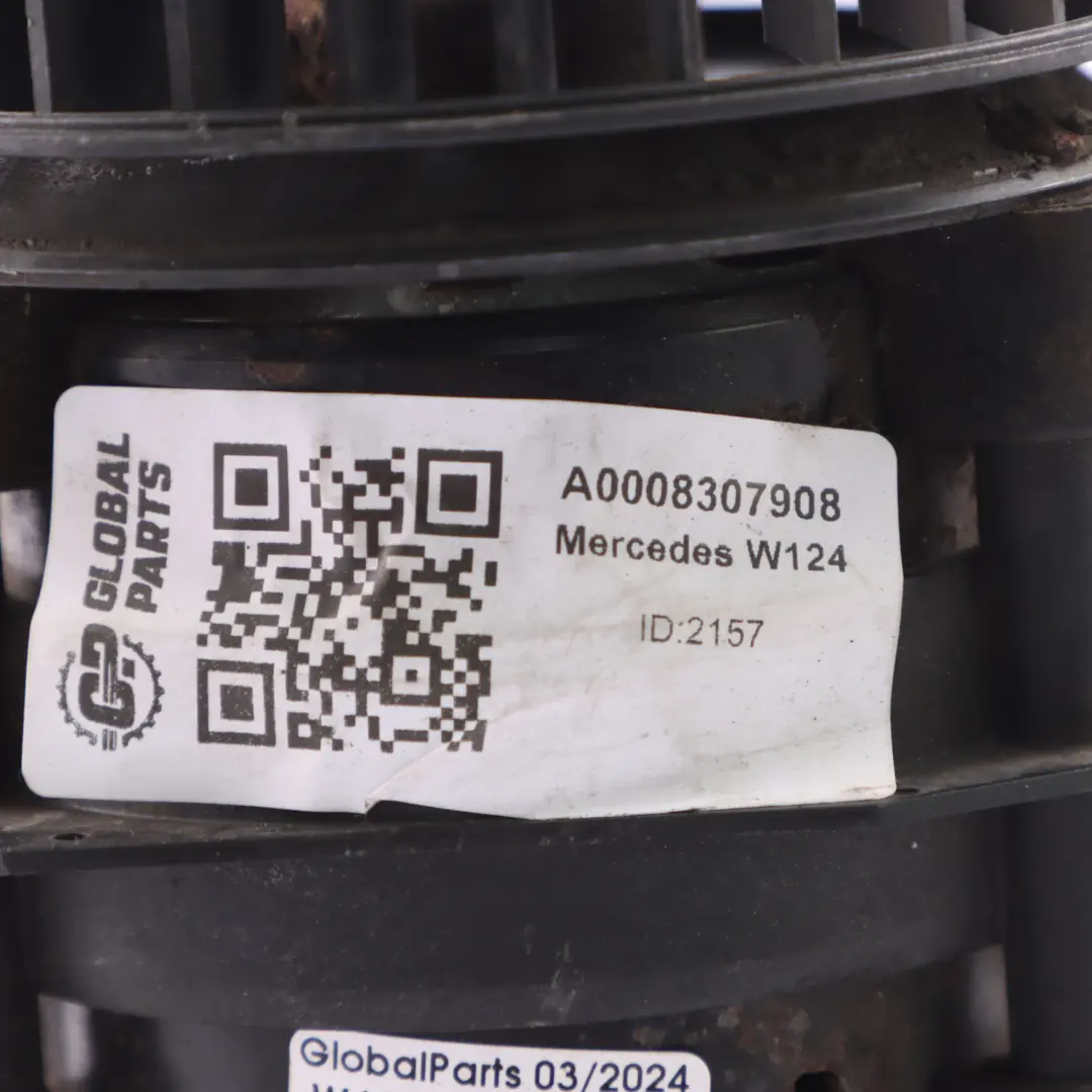 Blower Mercedes W124 Heater Blower Motor Fan Unit Spal to with Part number A0008307908 Blower Mercedes W124 Heater Blower Motor Fan Unit Spal - SKU A0008307908 - Part number A0008307908
