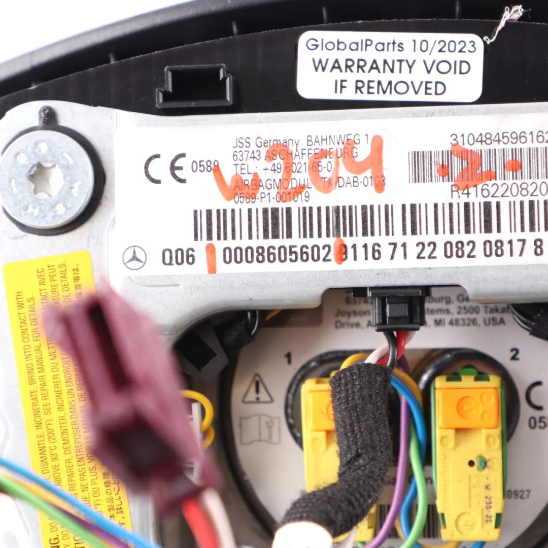 Airbag Lado Conductor Módulo Air Bag para Mercedes W204 Volante con número de pieza A0008605602 Mercedes W204 Volante Airbag Lado Conductor Módulo Air Bag - SKU A0008605602 - Número de pieza A0008605602