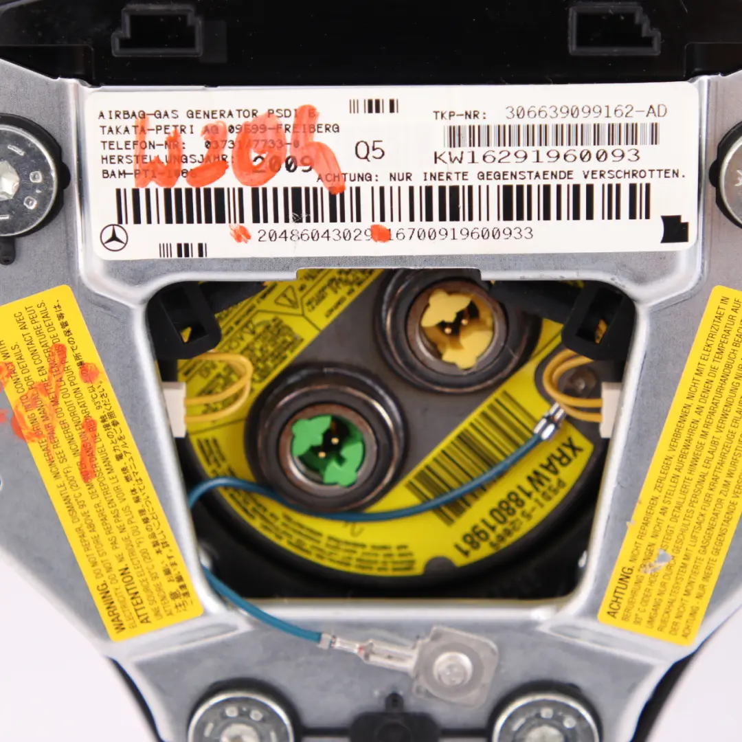  Mercedes-Benz C-Class W204 Steering Wheel Airbag Air Bag Black A2048604302 - SKU A0008605702 - Part number A0008605702