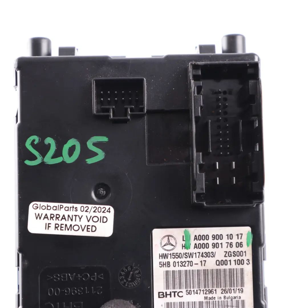 Mercedes S205 W205 Modulo controllo aria condizionata A/C Unità ECU - SKU A0009001017 - Numero di parte A0009001017