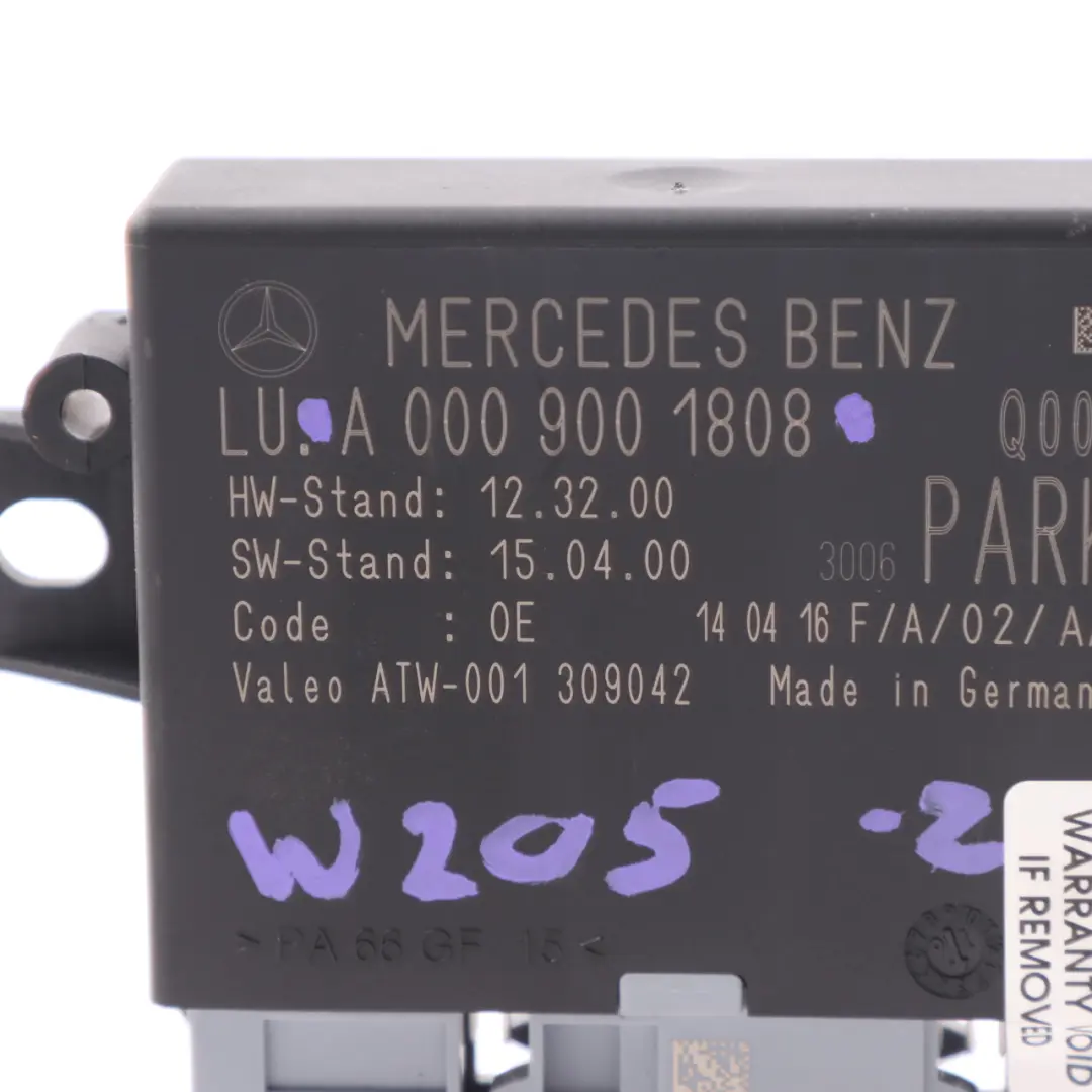 Modulo Mercedes W205 Park Assist PDC unità controllo bagagliaio per con numero di parte A0009001808 Modulo Mercedes W205 Park Assist PDC unità controllo bagagliaio - SKU A0009001808 - Numero di parte A0009001808