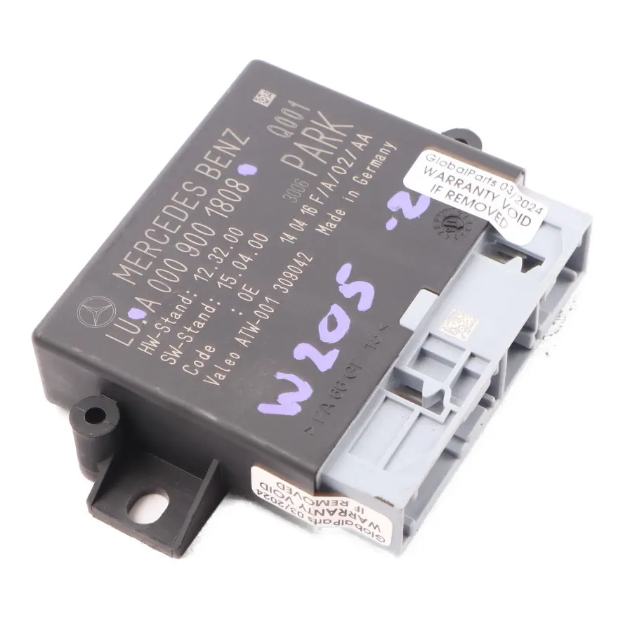 Modulo Mercedes W205 Park Assist PDC unità controllo bagagliaio per con numero di parte A0009001808 Modulo Mercedes W205 Park Assist PDC unità controllo bagagliaio - SKU A0009001808 - Numero di parte A0009001808