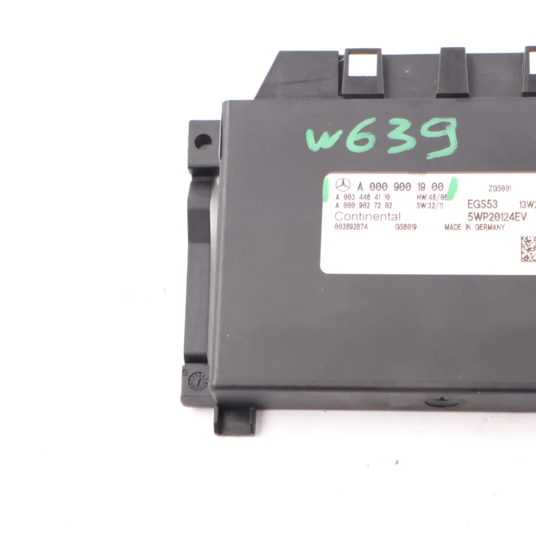 Automatikgetriebe EGS Steuergerät Getriebemodul für Mercedes W639 mit Teilenummer A0009001900 Mercedes W639 Automatikgetriebe EGS Steuergerät Getriebemodul - SKU A0009001900 - Teilenummer A0009001900