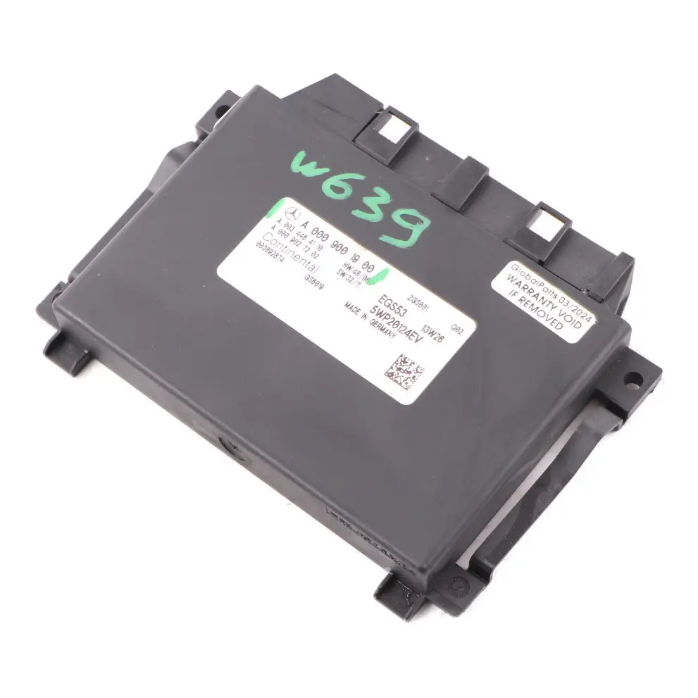 Boîte vitesses automatique EGS Unité contrôle Module transmission pour Mercedes W639 à propos du numéro de pièce A0009001900 Mercedes W639 Boîte vitesses automatique EGS Unité contrôle Module transmission - SKU A0009001900 - Numéro de pièce A0009001900