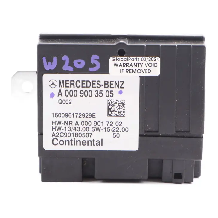 Module Mercedes W205 Fuel Pump Control Module In Trunk Rear ECU A0009003505