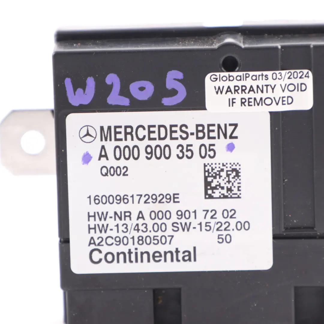 Módulo Control Bomba Combustible Maletero Trasero ECU para Mercedes W205 con número de pieza A0009003505 Mercedes W205 Módulo Control Bomba Combustible Maletero Trasero ECU - SKU A0009003505 - Número de pieza A0009003505