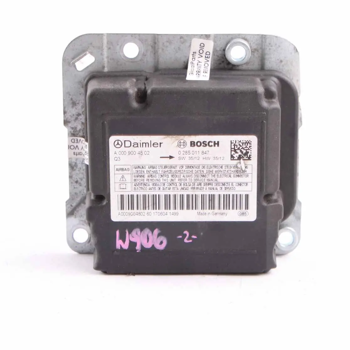 Air Module Mercedes W639 W906 ECU Control Unit Crash Impact A0009004802